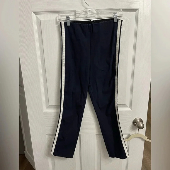 Rag & Bone Simone Slim Fit Hight Rise Side White Stripe Stretch Navy Pants Sz 6 - Picture 1 of 3